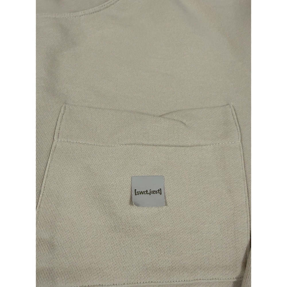 Zara Womens Oversized Pocket Sweatshirt Crewneck Pullover Long‎ Sleeve Beige L - Picture 4 of 8